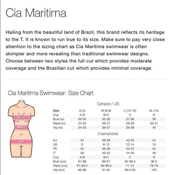 NWT CIA.MARITIMA Brazilian Bikini Top Sz M - Picture 9 of 9